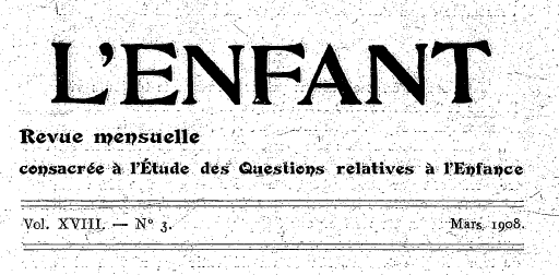 L enfant mai 1908 couverture 