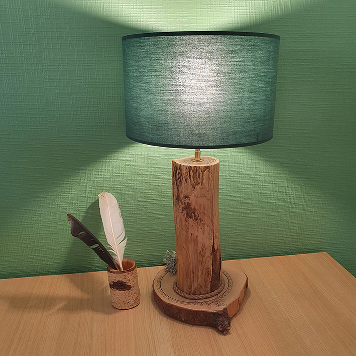 Vert tendrement lampe cylindre xyloia