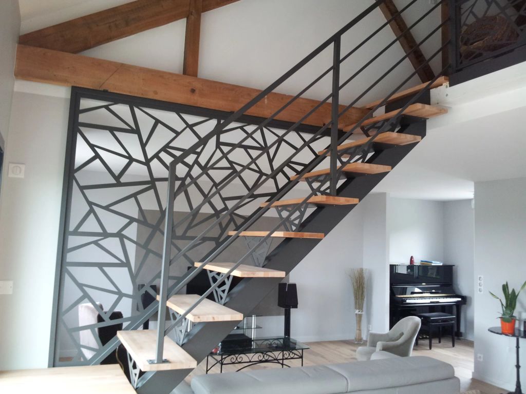 escalier limon central