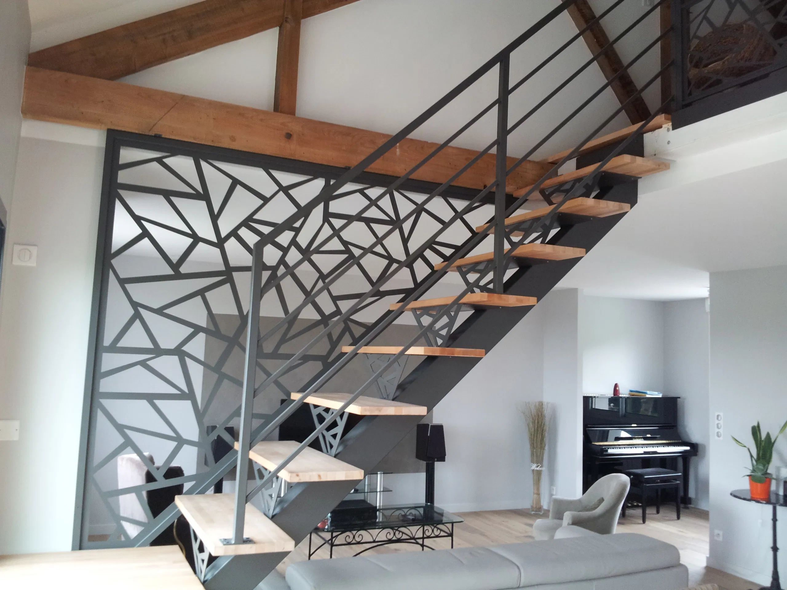 escalier limon central