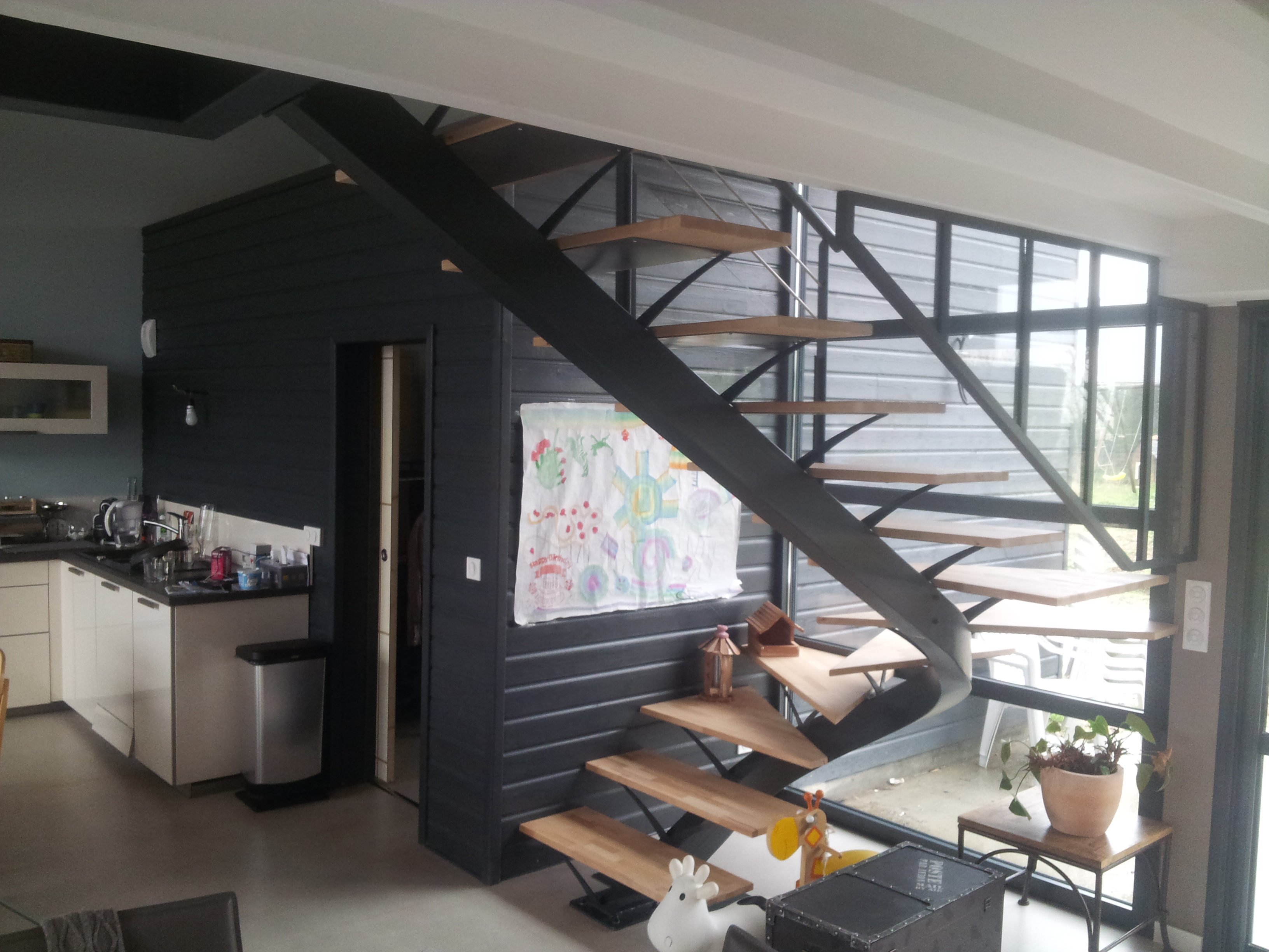 Escalier limon central