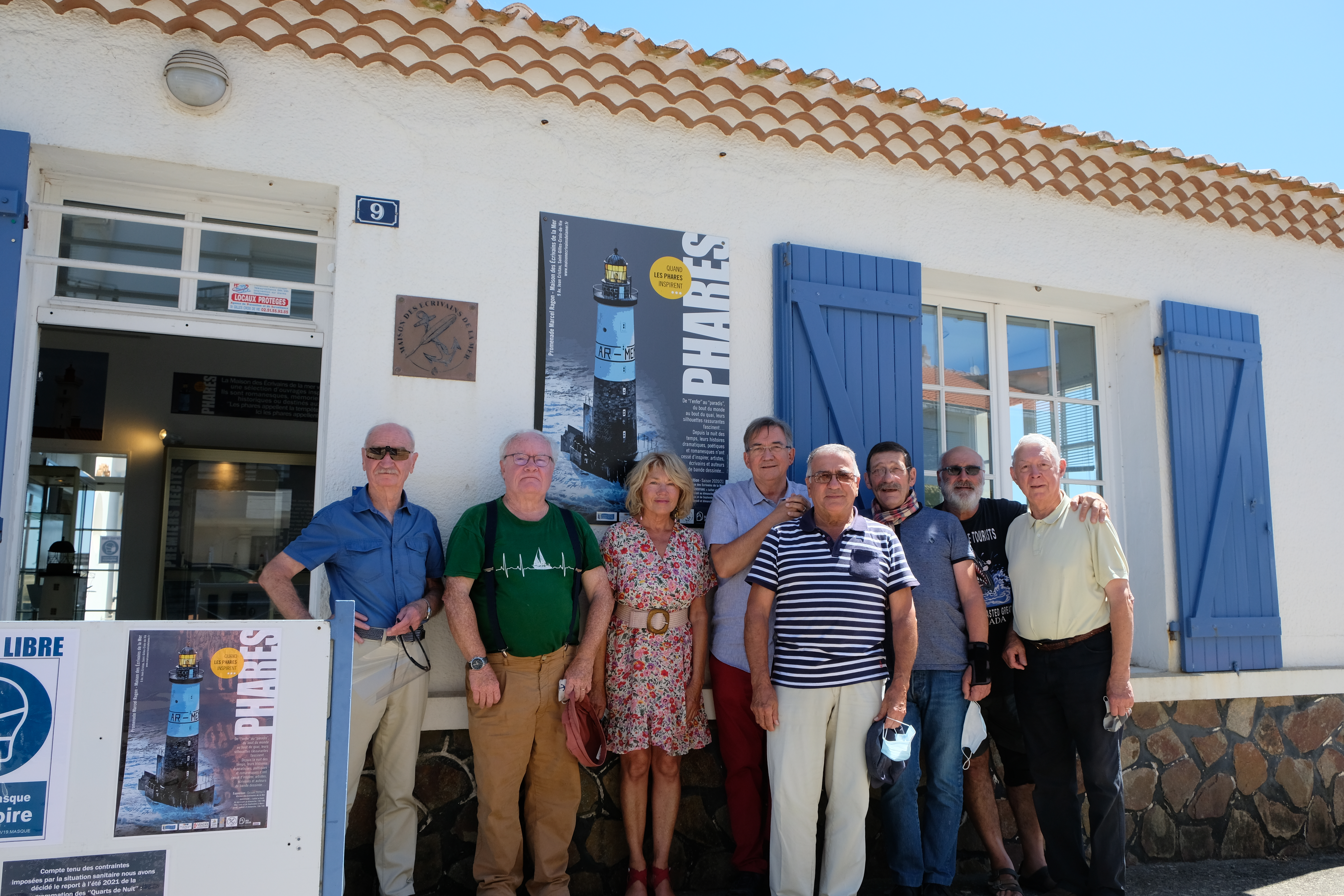 Celles et ceux qui assurent les permanences de l'expostion : Jean, Denis, Brigitte, Serge (président), Jean-Luc, Paul (vice-président), Jean-Louis et Alain.