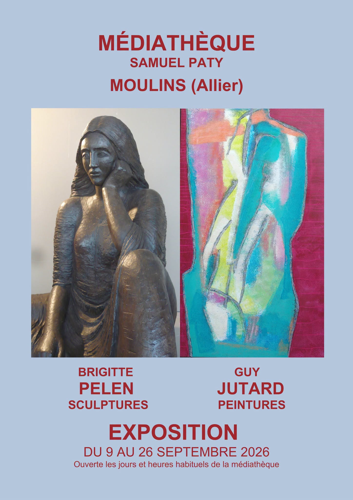 Brigitte Pelen et Guy Jutard expose à la médiathèque de Moulins
