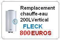 Remplacement chauffe eau fleck 200 Litres vertical