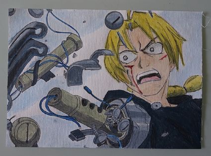 Bl peinture fullmetal alchemist sur toile format a4