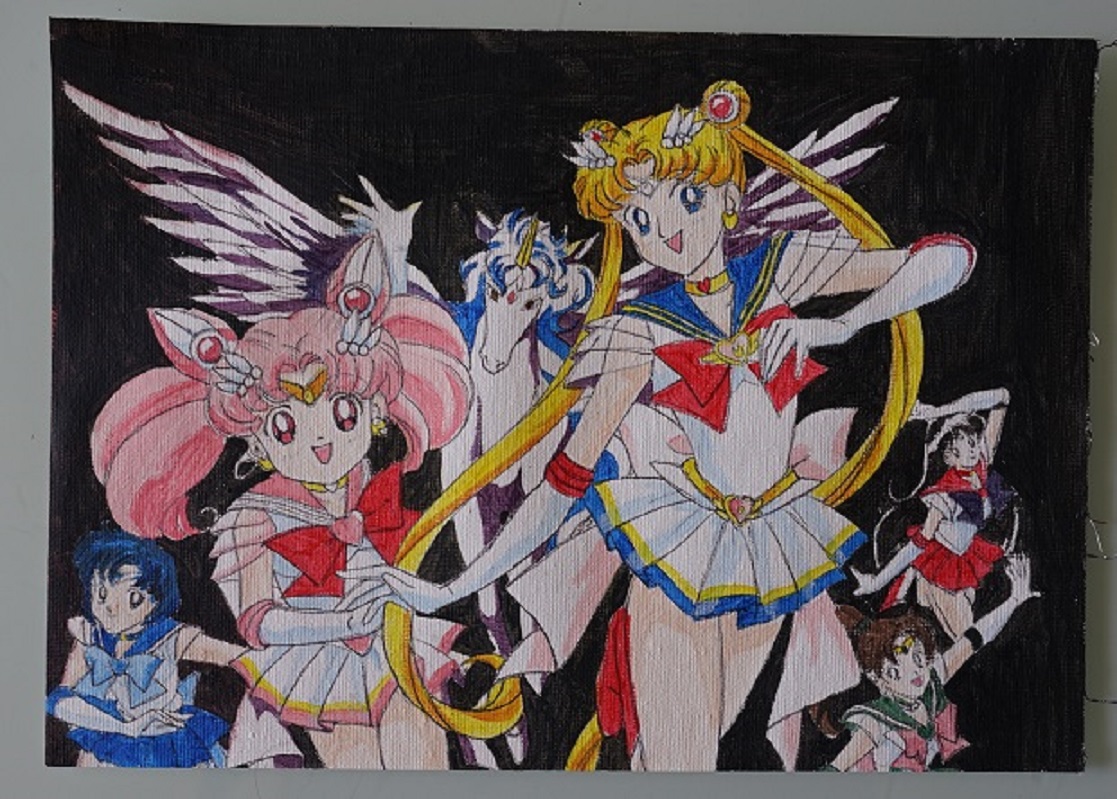 Bl peinture sailor moon sur toile format a4