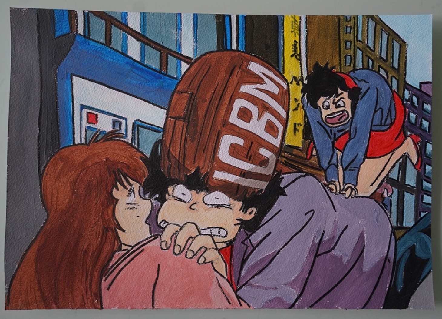 Bl peinture city hunter 1 sur papier aquarelle format a4 300 g