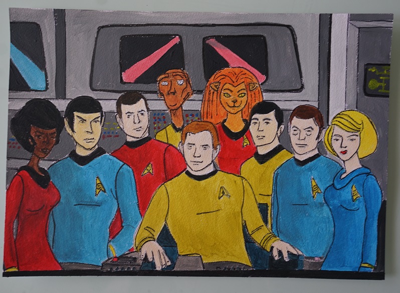 Bl peintuure star trek sur papier aquarelle format a4 300 g