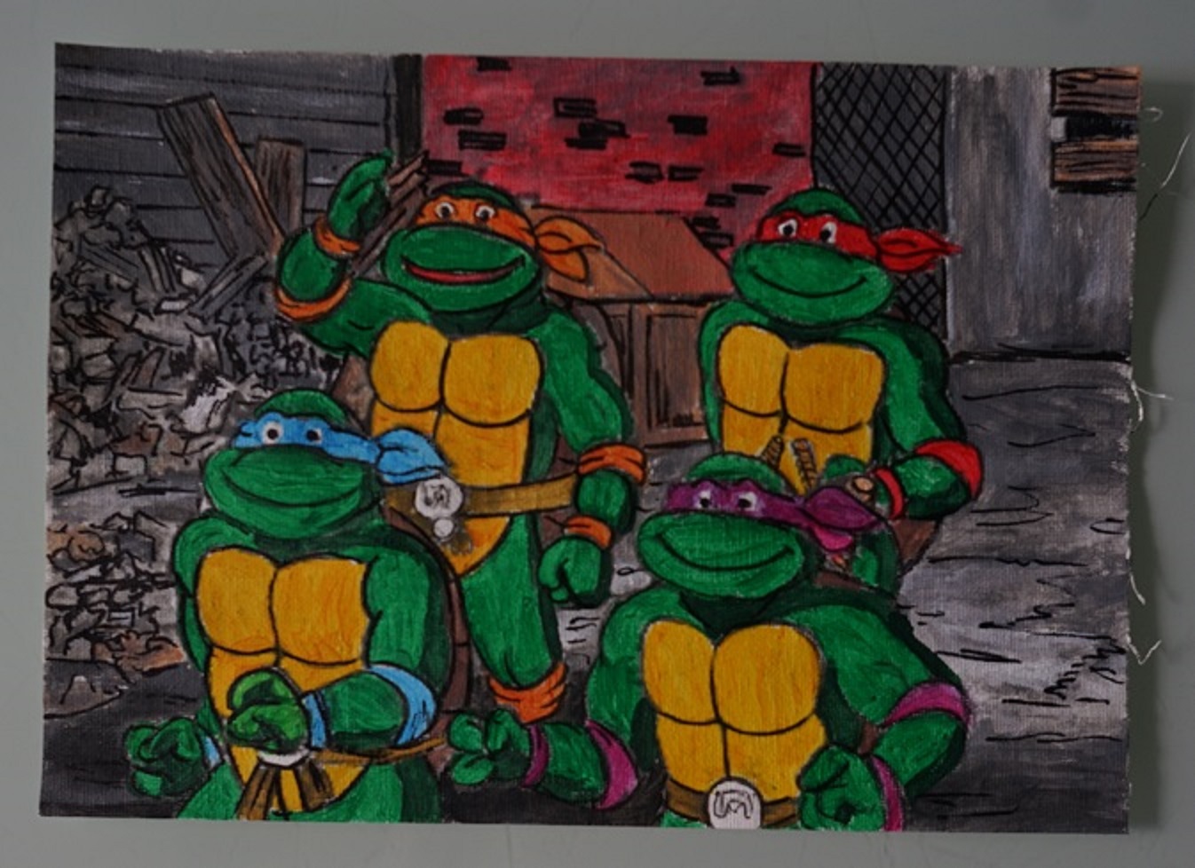 Bl peinture tortues ninja sur toile format a4