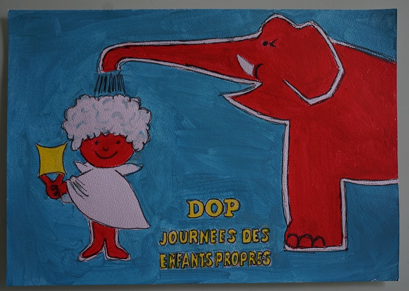 Bl peinture publicite dop journees des enfants propres sur papier aquarelle format a4 300 g