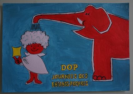 Bl peinture publicite dop journees des enfants propres sur papier aquarelle format a4 300 g