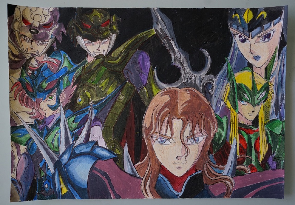 Bl peinture saint seiya les chevaliers du zodiaque 2 sur papier a4 200 gr