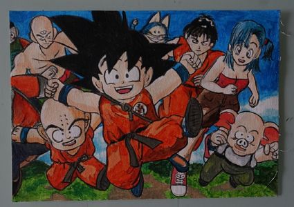 Peinture dragon ball sur toile format a4