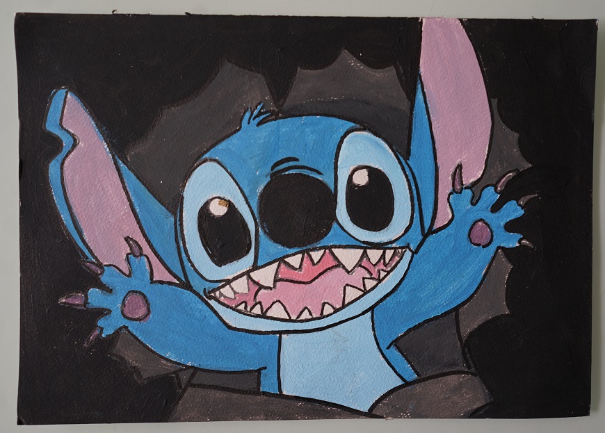 Bl peinture lilo et stitch 4 sur papier aquarelle format a4