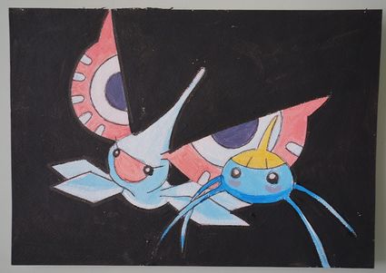 Bl peinture pokemon famille d arakdo sur papier aquarelle format a4 3 