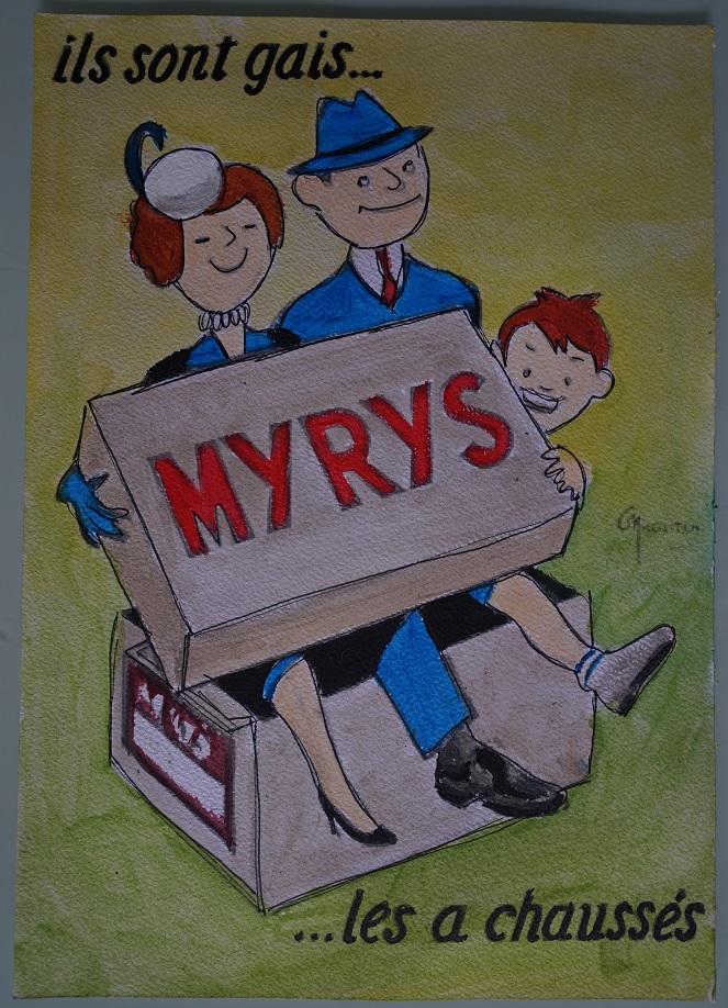 Bl peinture publicite myrys sur papier aquarelle format a4 300 g