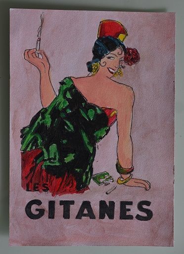 Bl peinture publicite gitane 1 sur papier aquarelle format a4 300 g