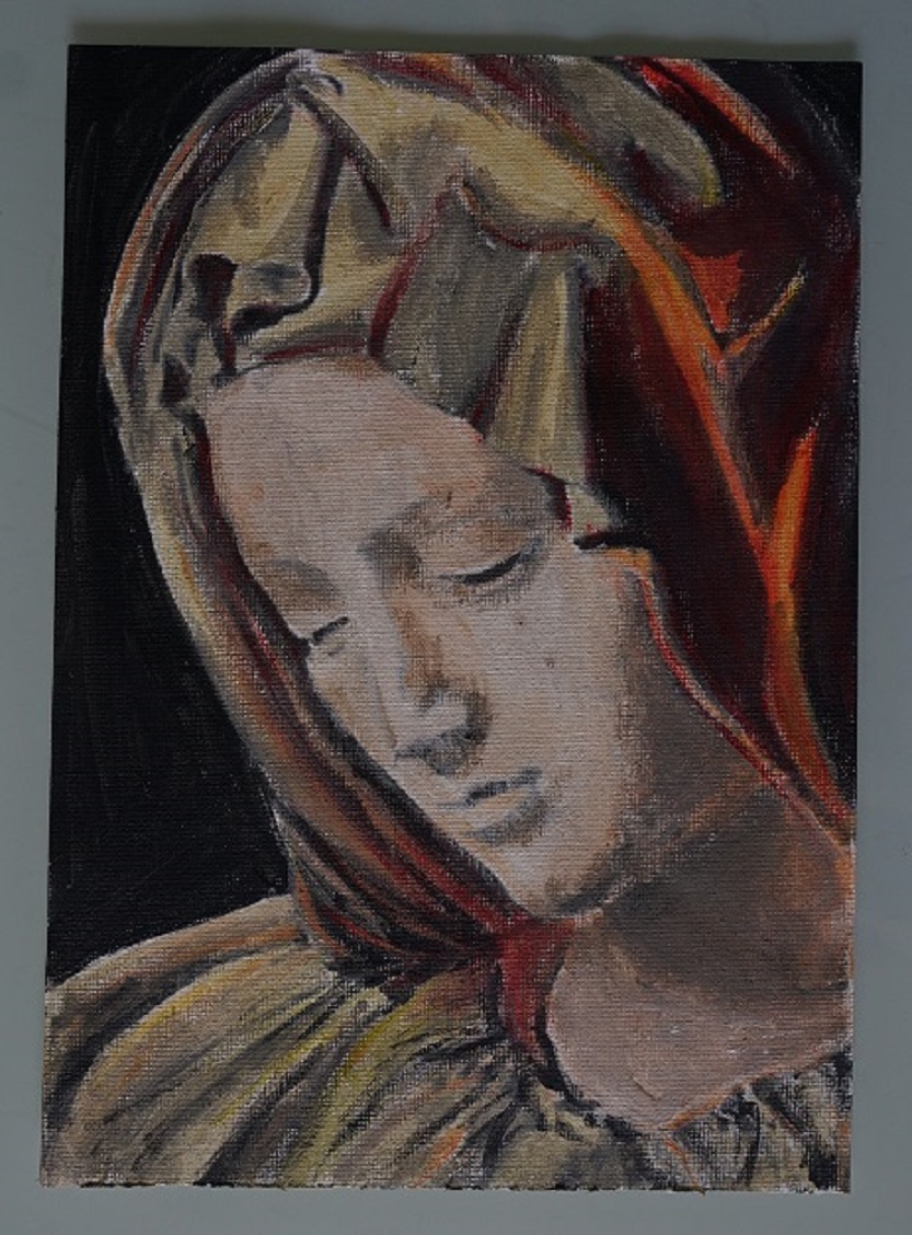 Bl peinture sainte vierge sur toile format a4