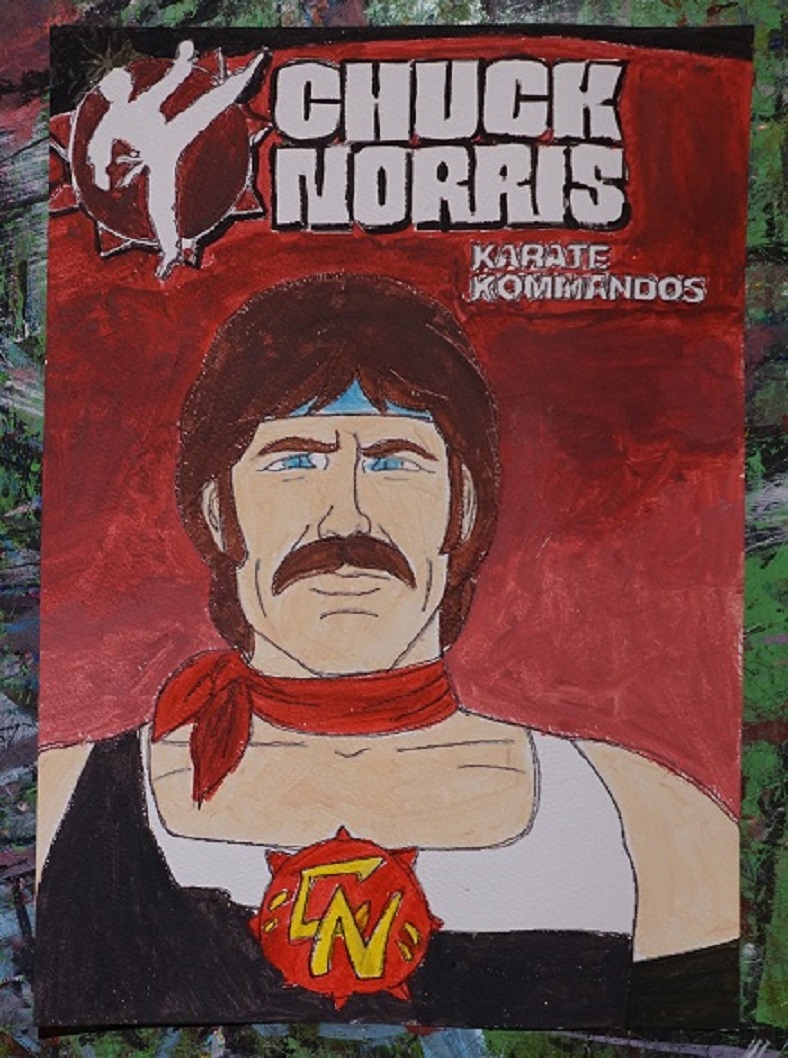 Bl peinture chuck norris karate kommandos sur papier a4 aquarelle 300 g