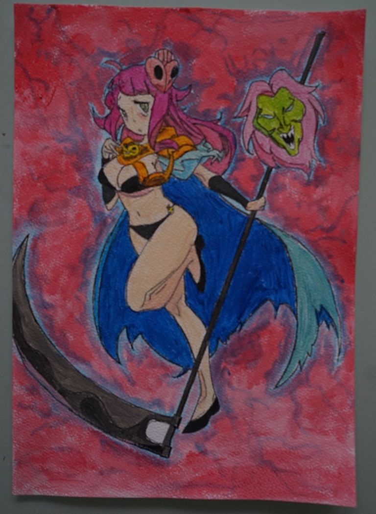 Bl peinture robot girls z villains general hadias sur papier a4 aquarelle 300 gr 3 