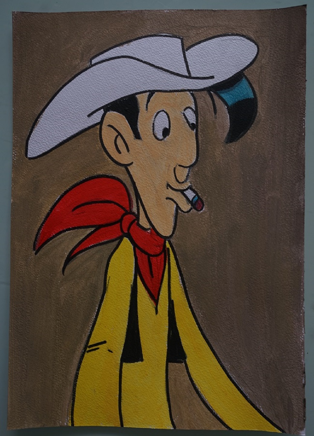 Bl peinture lucky luke sur papier aquarelle format a4 300 g