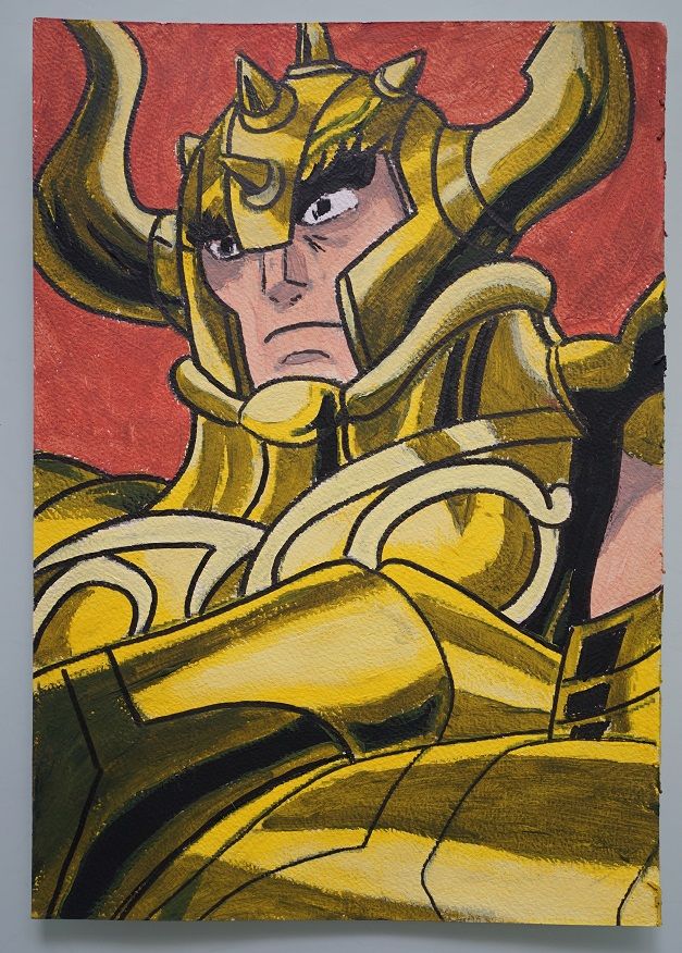 Bl peinture saint seiya 1 sur papier aquarelle format a4