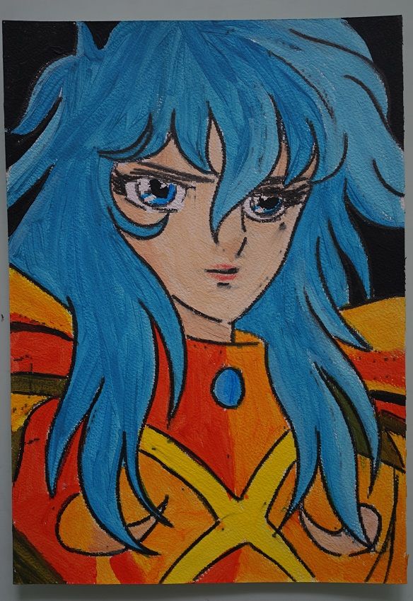 Bl peinture saint seiya 4 sur papier aquarelle format a4