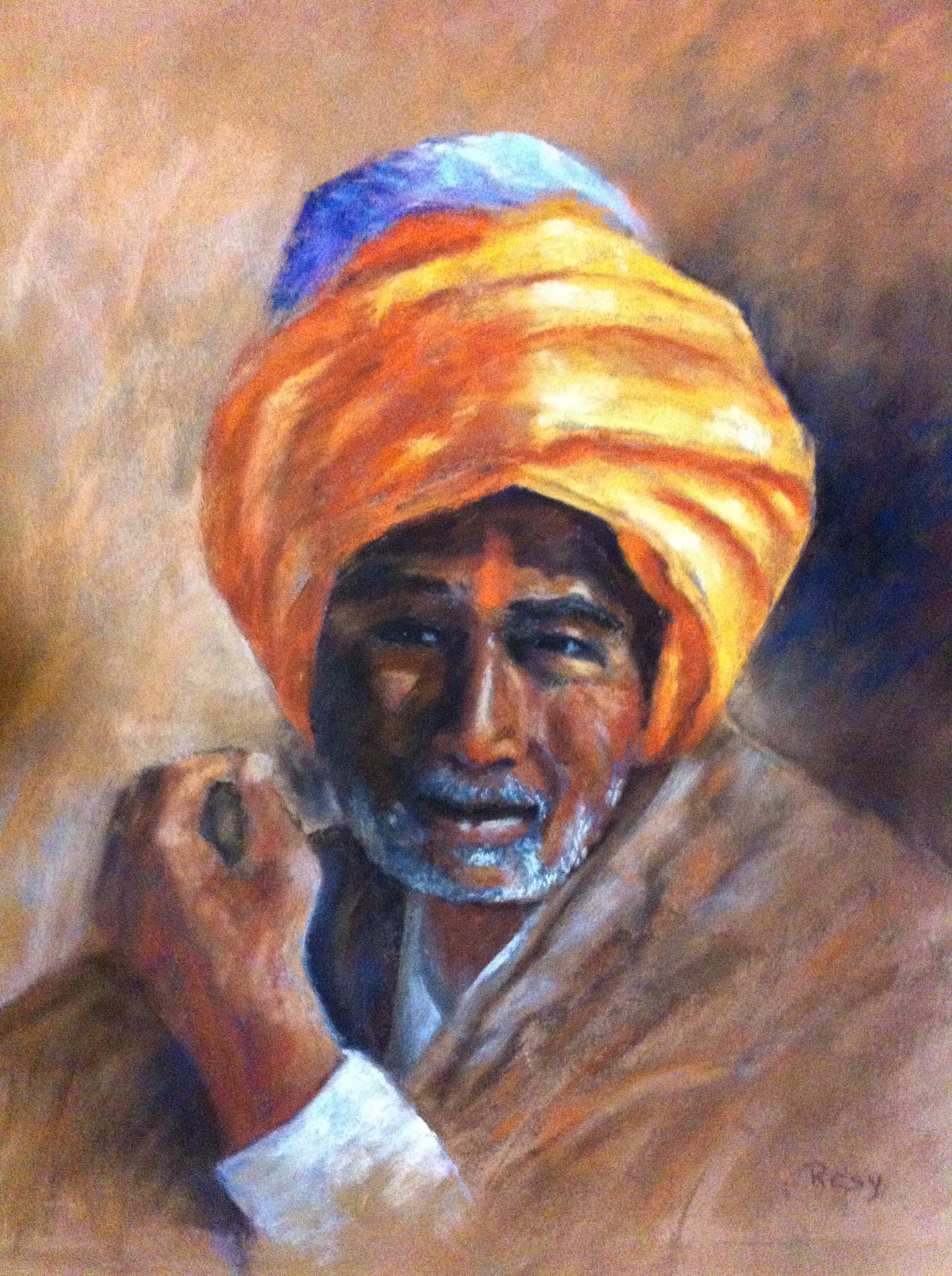 B homme au turban jaune