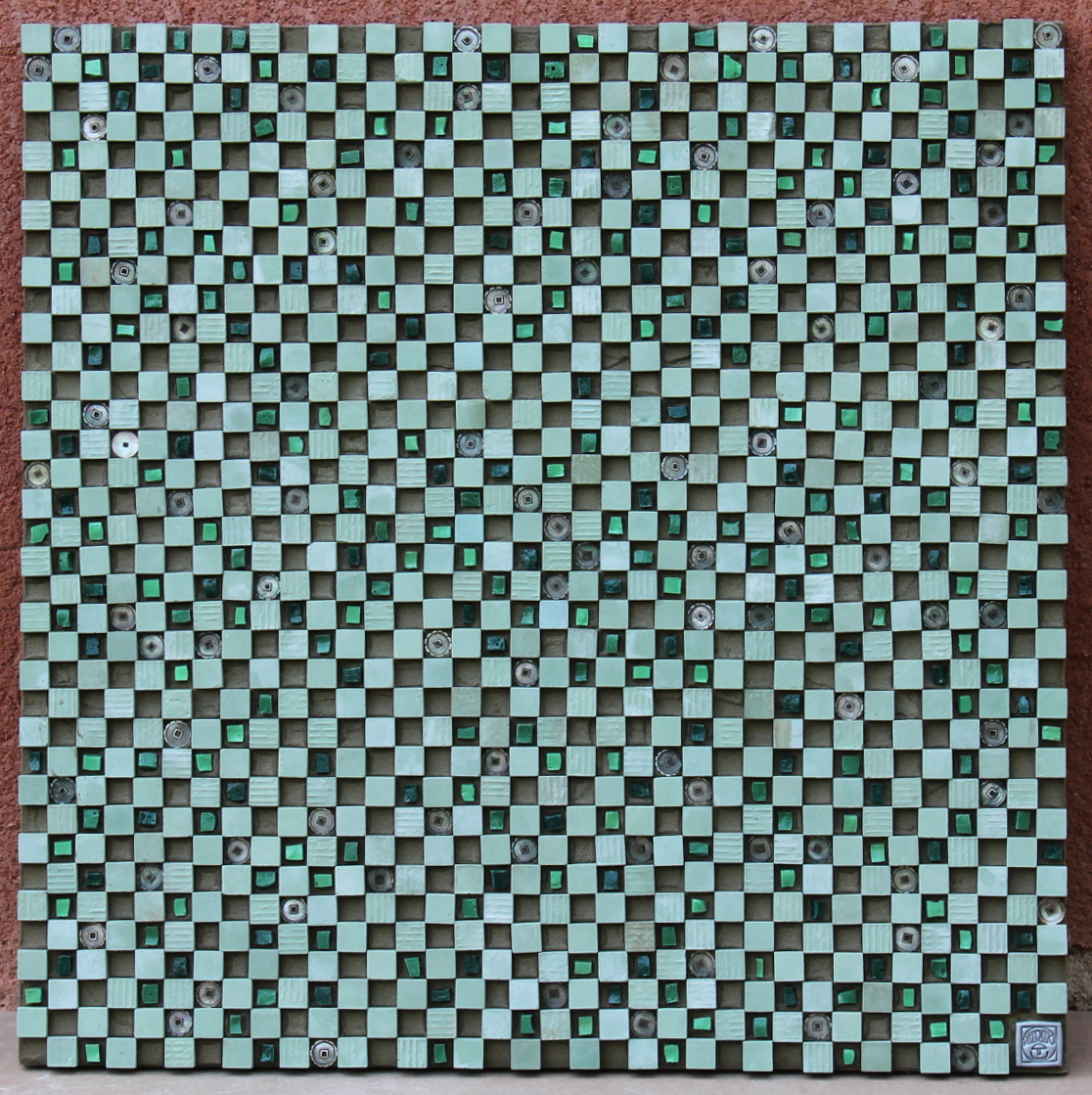 mosaic - mosaïques - damier - fresque - miel - noir - grès - perles - afrique - vuitton - vintage - effet optique- ora mosaïques