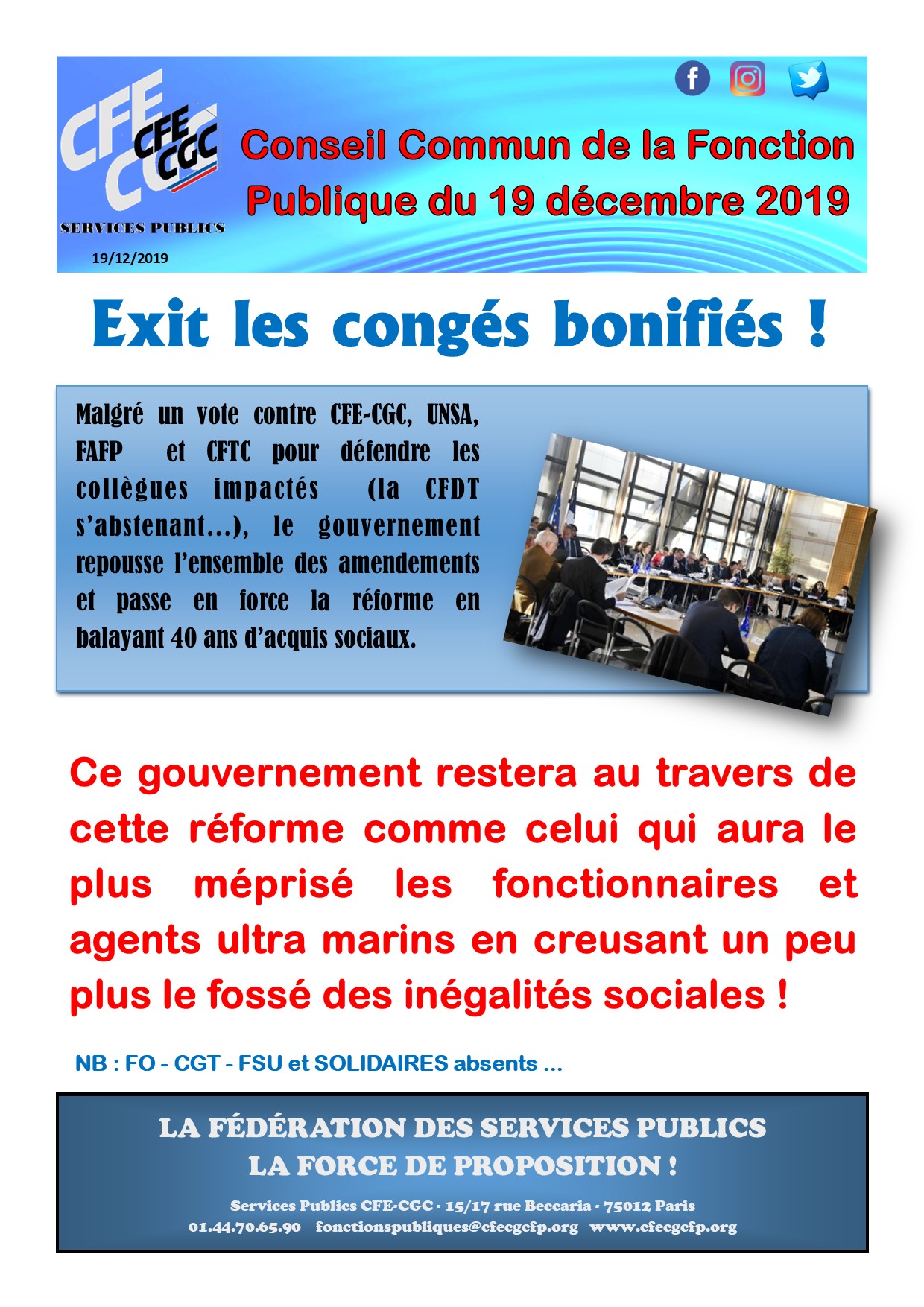 Tract CCFP du 19 décembre 2019