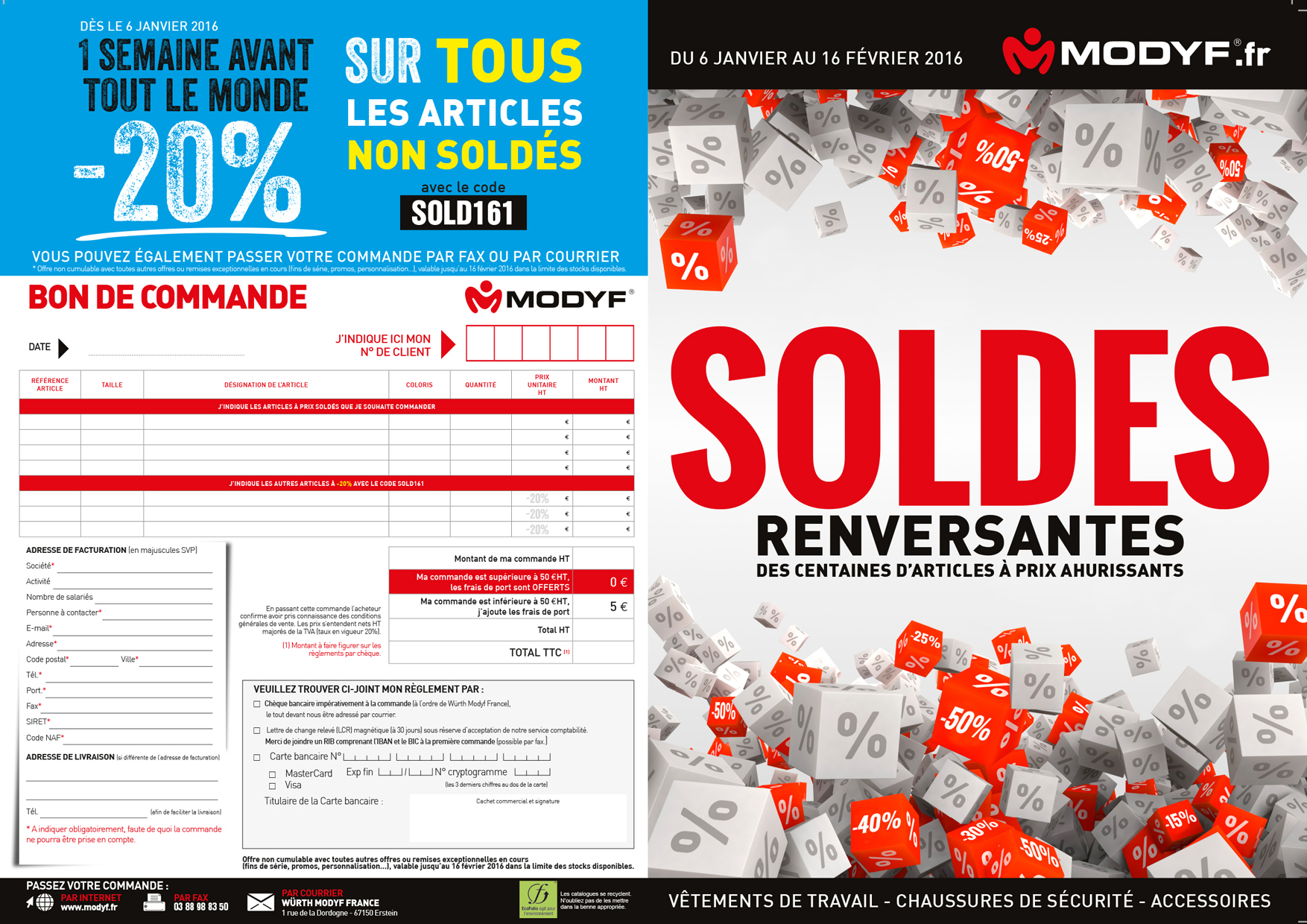 Brochure pub soldes vetements travail lazuri graphiste wurth