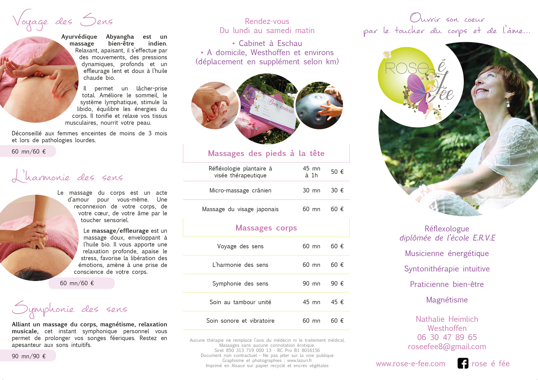 De pliant reflexologue rose e fee lazuri