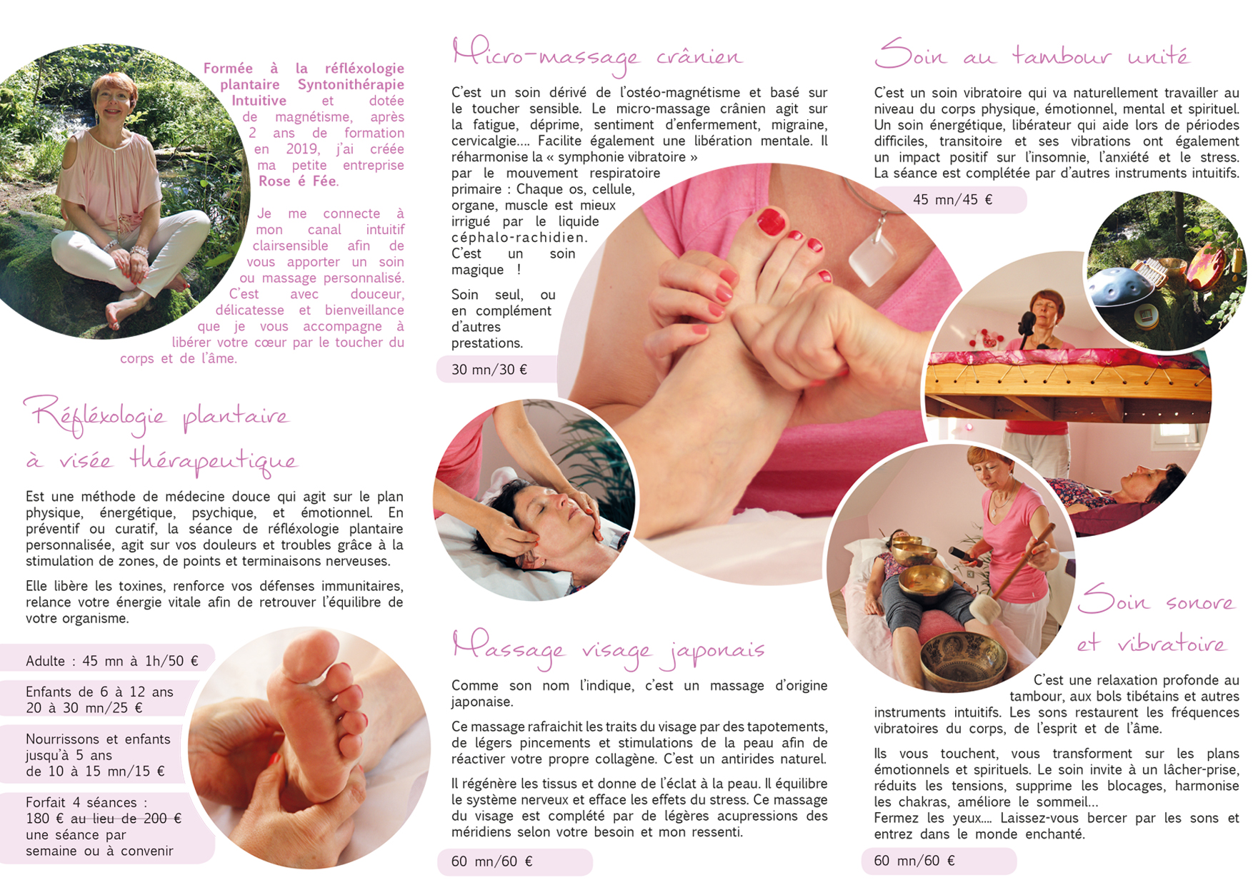 Flyer 3volets massage energeticienne alsace lazuri