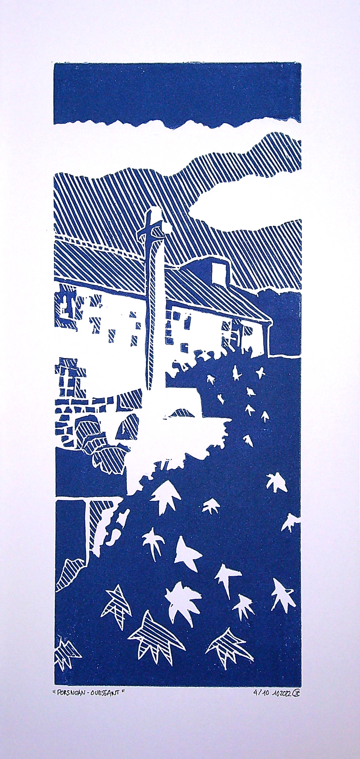 Porsnoan-Ouessant - Linogravure tirée à 20 exemplaires ©-JPC