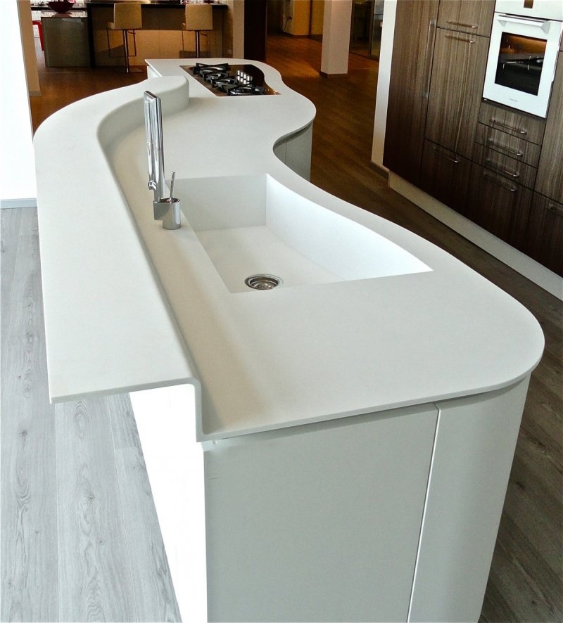 Plan travail acrylique martinique hi mac distribue par new concept
