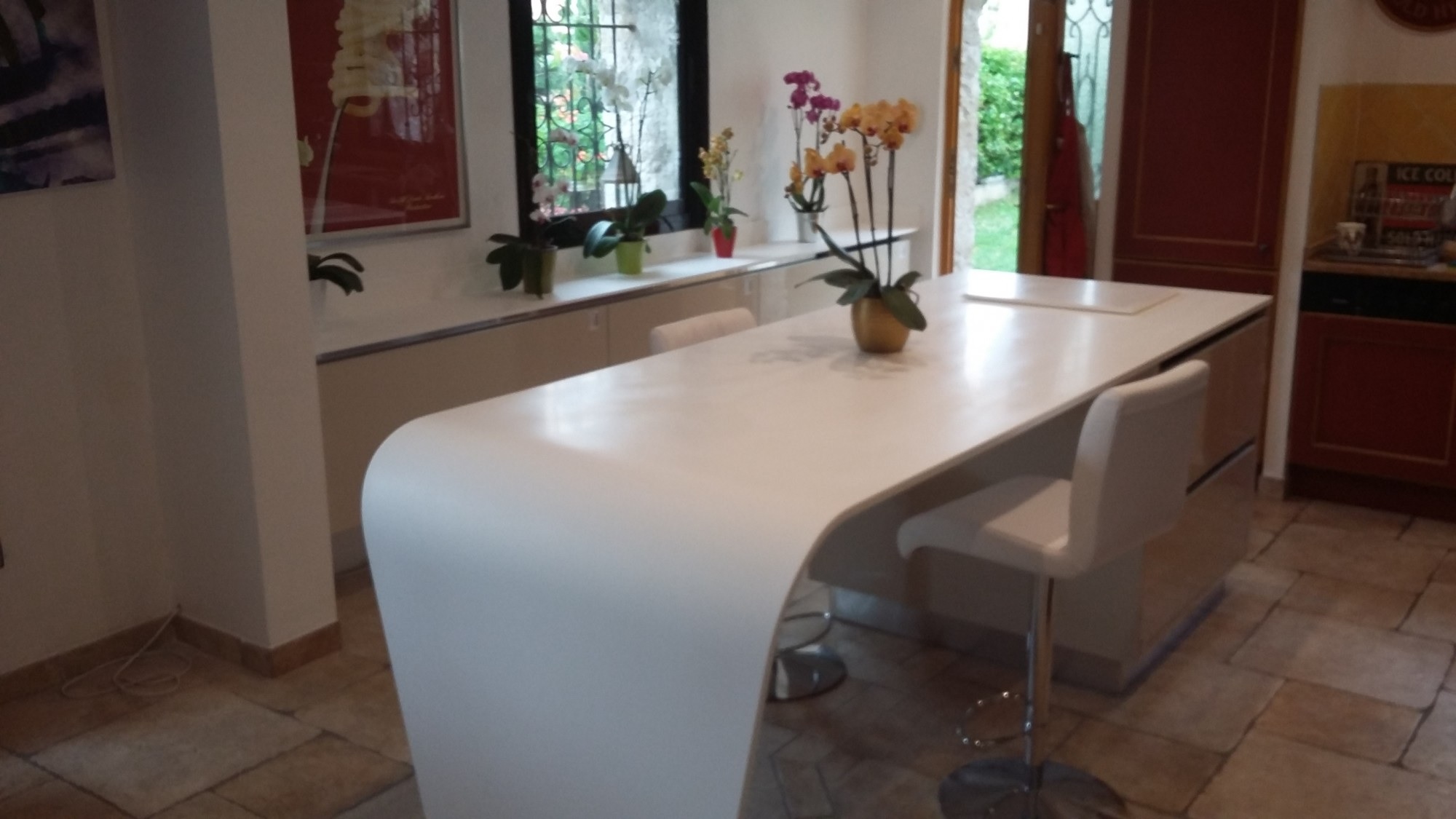 Plan travail acrylique martinique