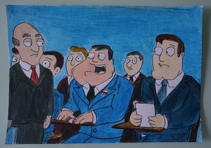 Bl peinture american dad sur papier aquarelle format a4 300 g