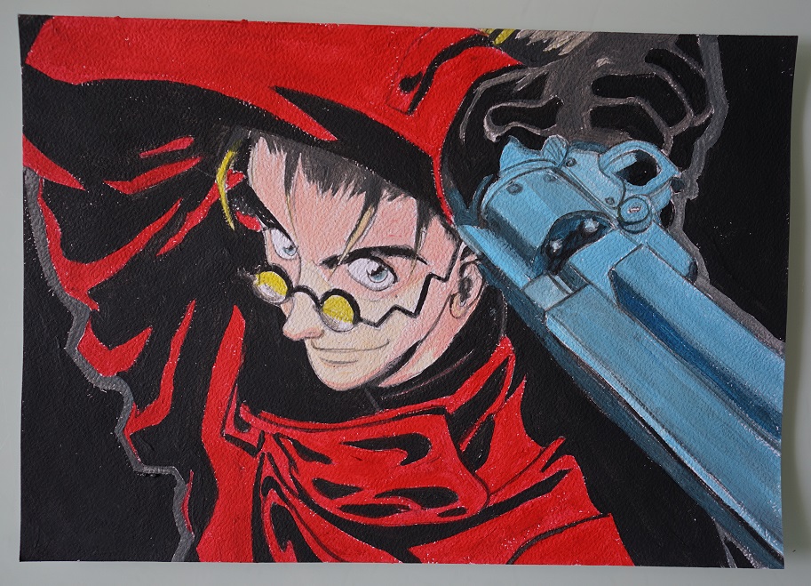 Bl peinture trigun stampede sur papier aquarelle format a4 300 g