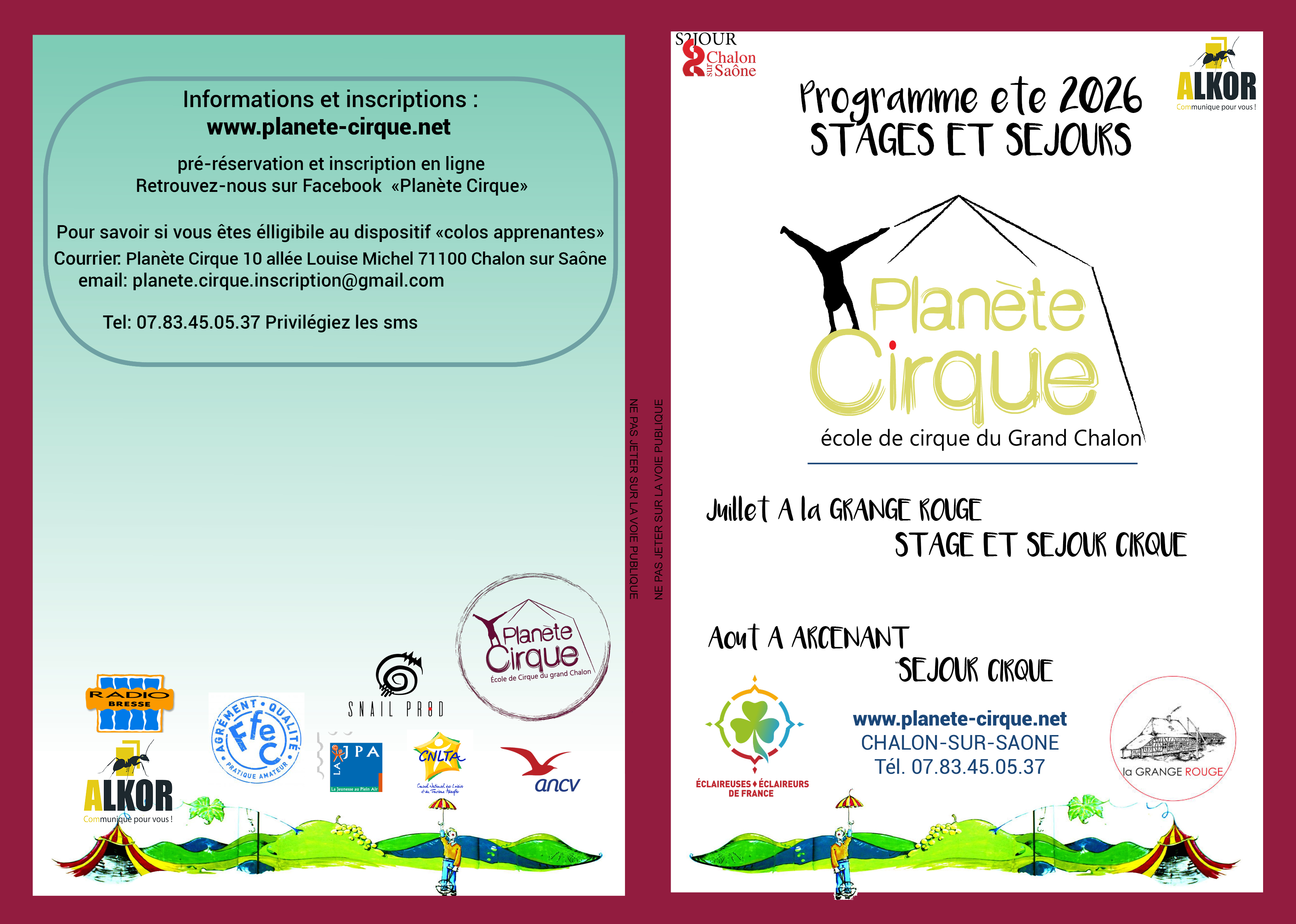 Colo Cirque Grange Rouge 2026
Planete Cirque 