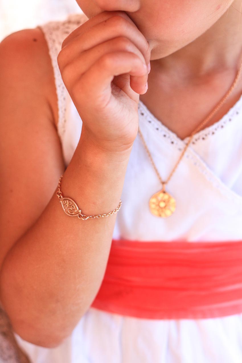 Paola medaille de bapteme et gourmette enfant