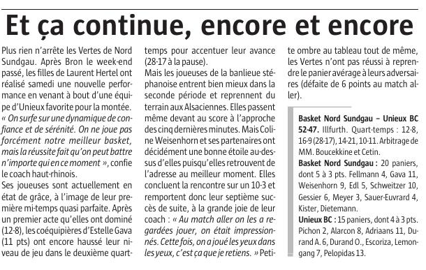 7 ème victoire consécutive 