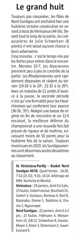8 ème victoie en national feminine 3