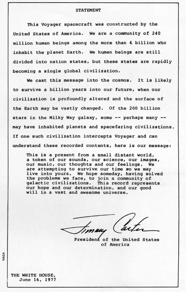 Lettre jimmy carter