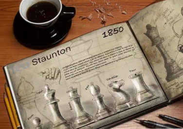 livre jeu d'échecs, dessin jeu d'échecs, croquis jeu d'échecs stantoun livre la fabuleuse histoire des pièces d'échecs en 1400 croquis par Frédéric PIERRAT