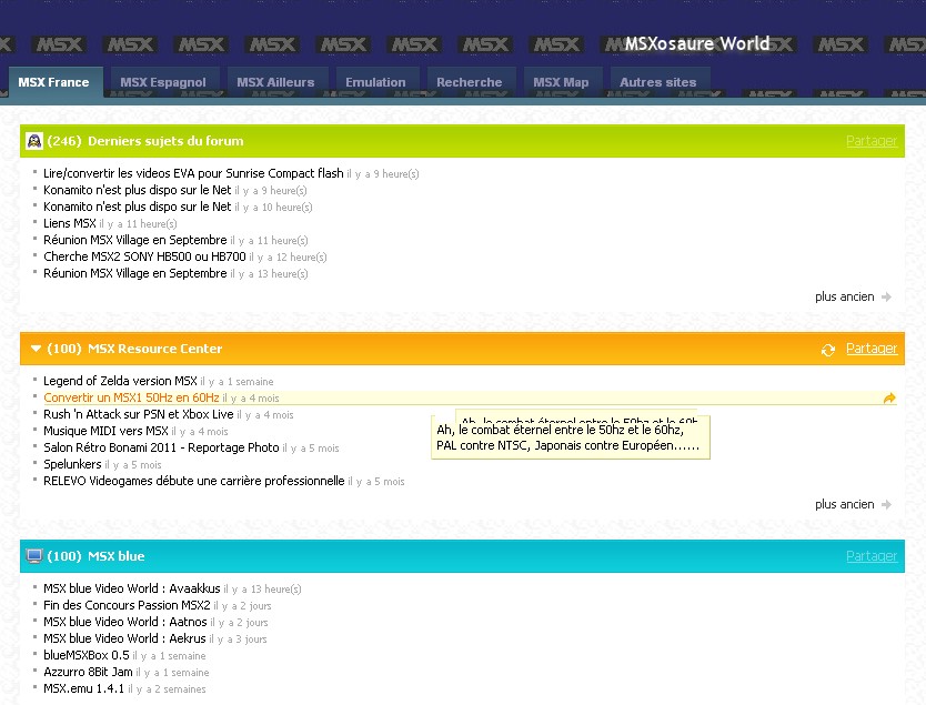 Msxosaure site en 1 clin d oeil