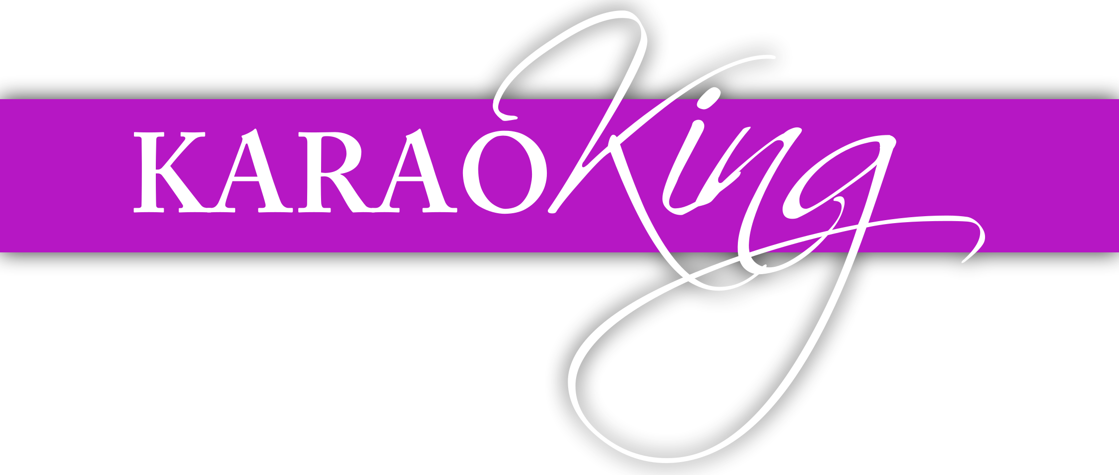 Logo-KaraoKing-blanc-et-bandeau-violet-ombre-