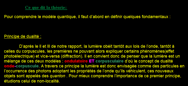 la lumière modèle quantique dualité onde corpuscule