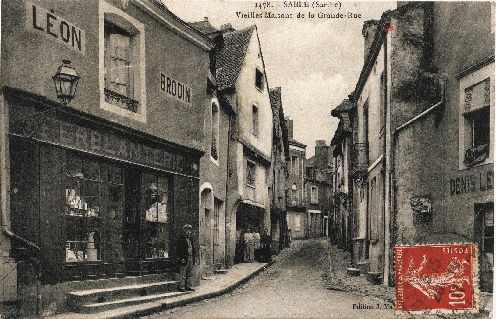 Cpa sable grande rue
