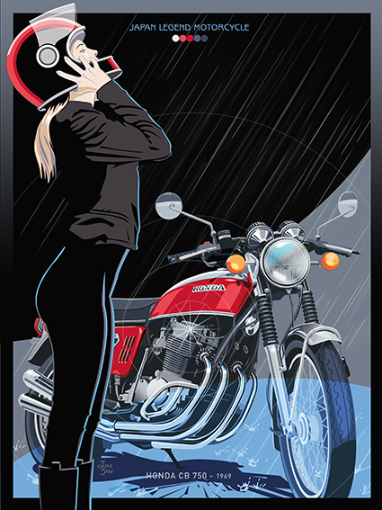 Honda-CB-30x40-pinup-w