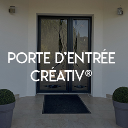 porte d'entrée vitrée décorée